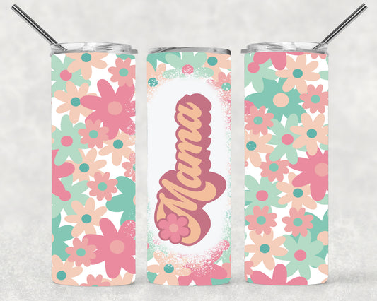 Retro Floral Mama Wrap For Straight Tumbler-S31