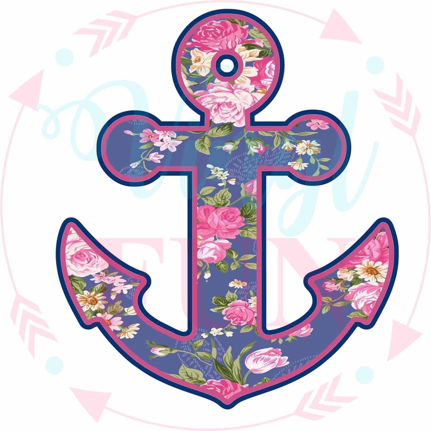 Floral Anchor-Digital Download