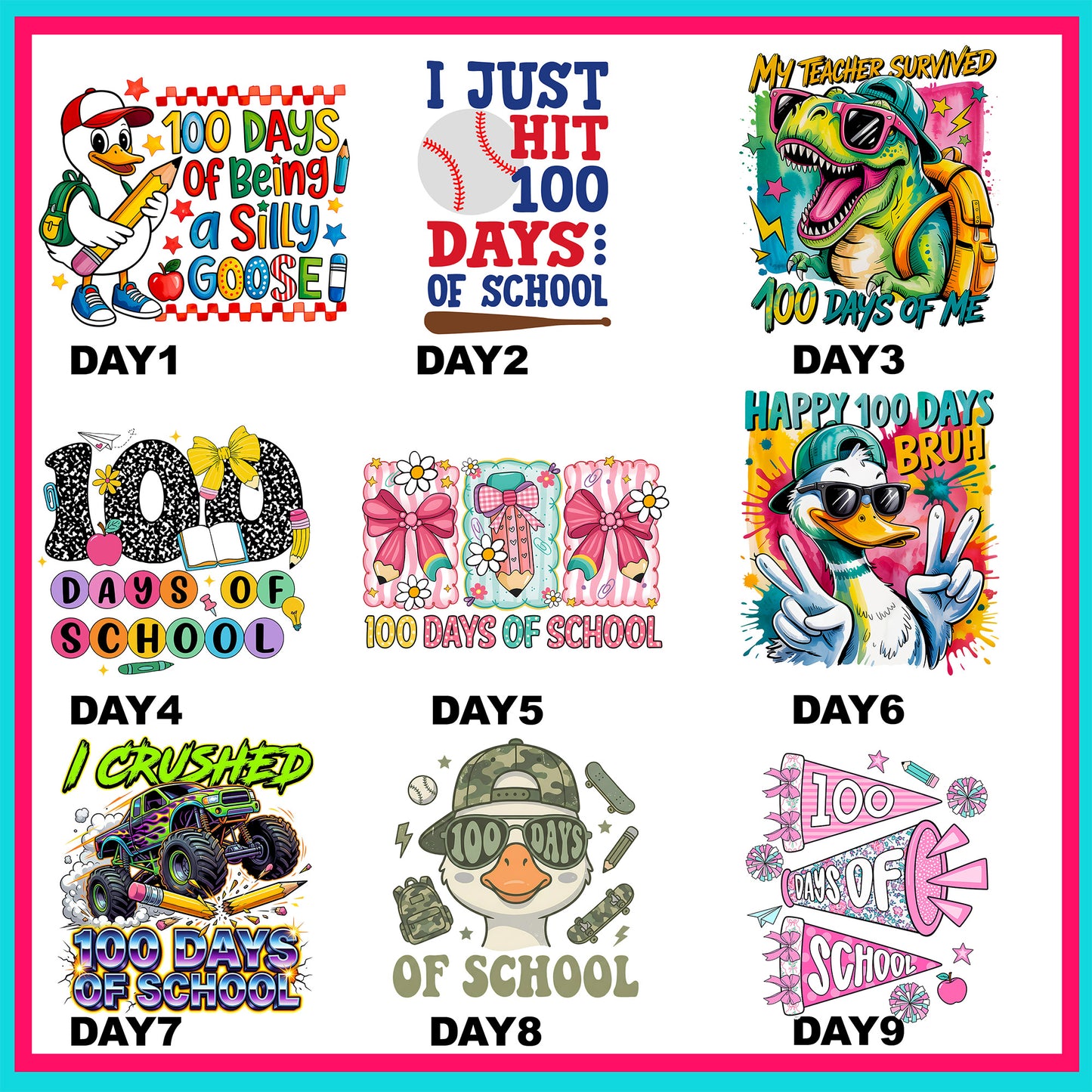 100 Days Transfers - For Fabrics