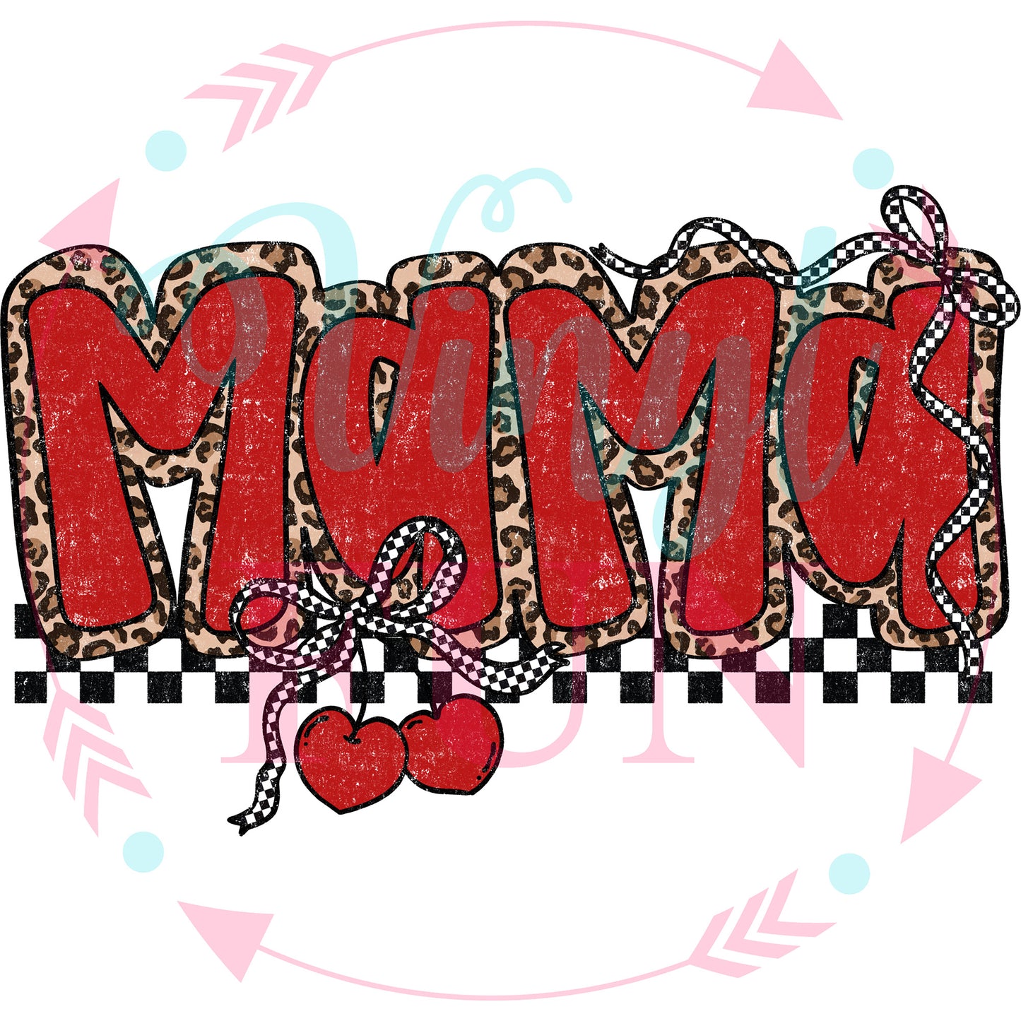 Leopard Cherry Mama & Mini Transfer -136
