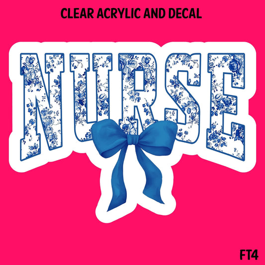 French Toile Acrylic And UVDTF Decal- FT4