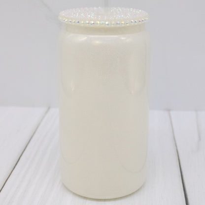 Rhinestone Lid Glass Shimmer Libbey