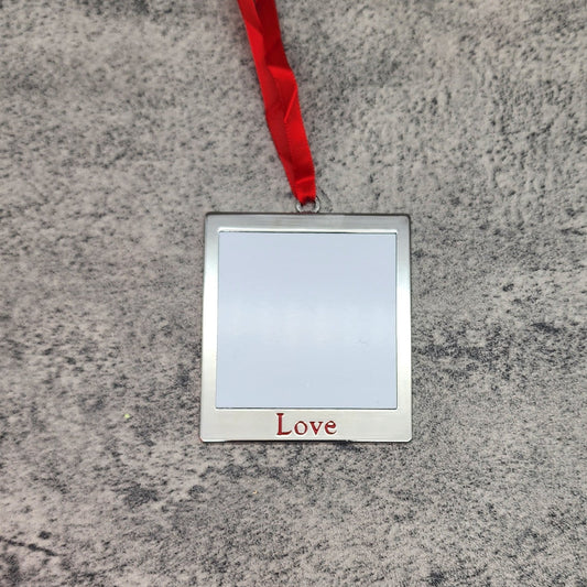 Sublimation Metal Square Love Ornament