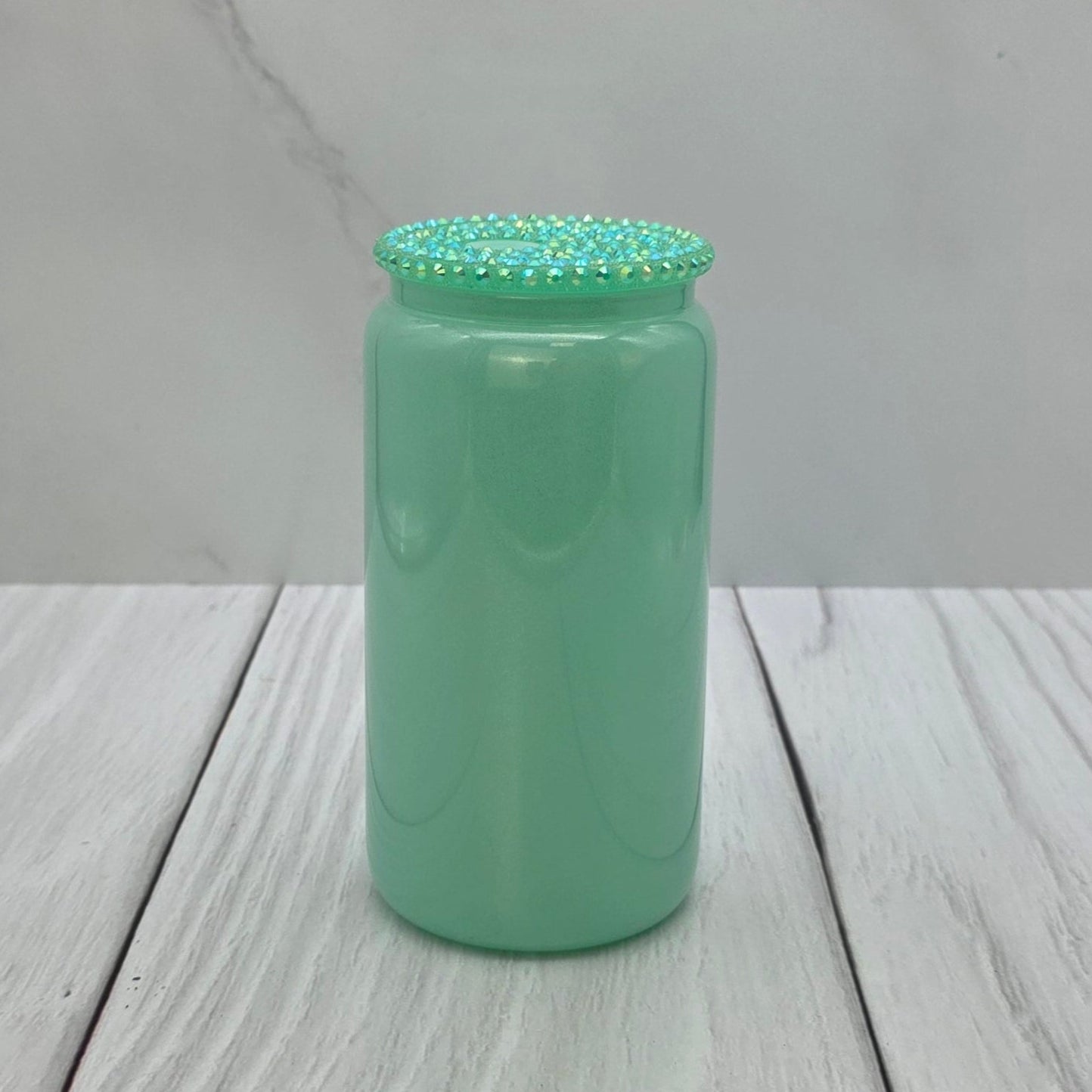 Rhinestone Lid Glass Shimmer Libbey