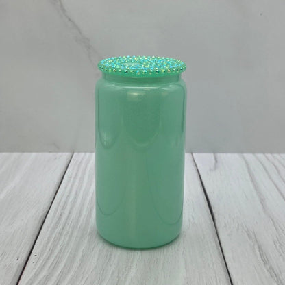 Rhinestone Lid Glass Shimmer Libbey