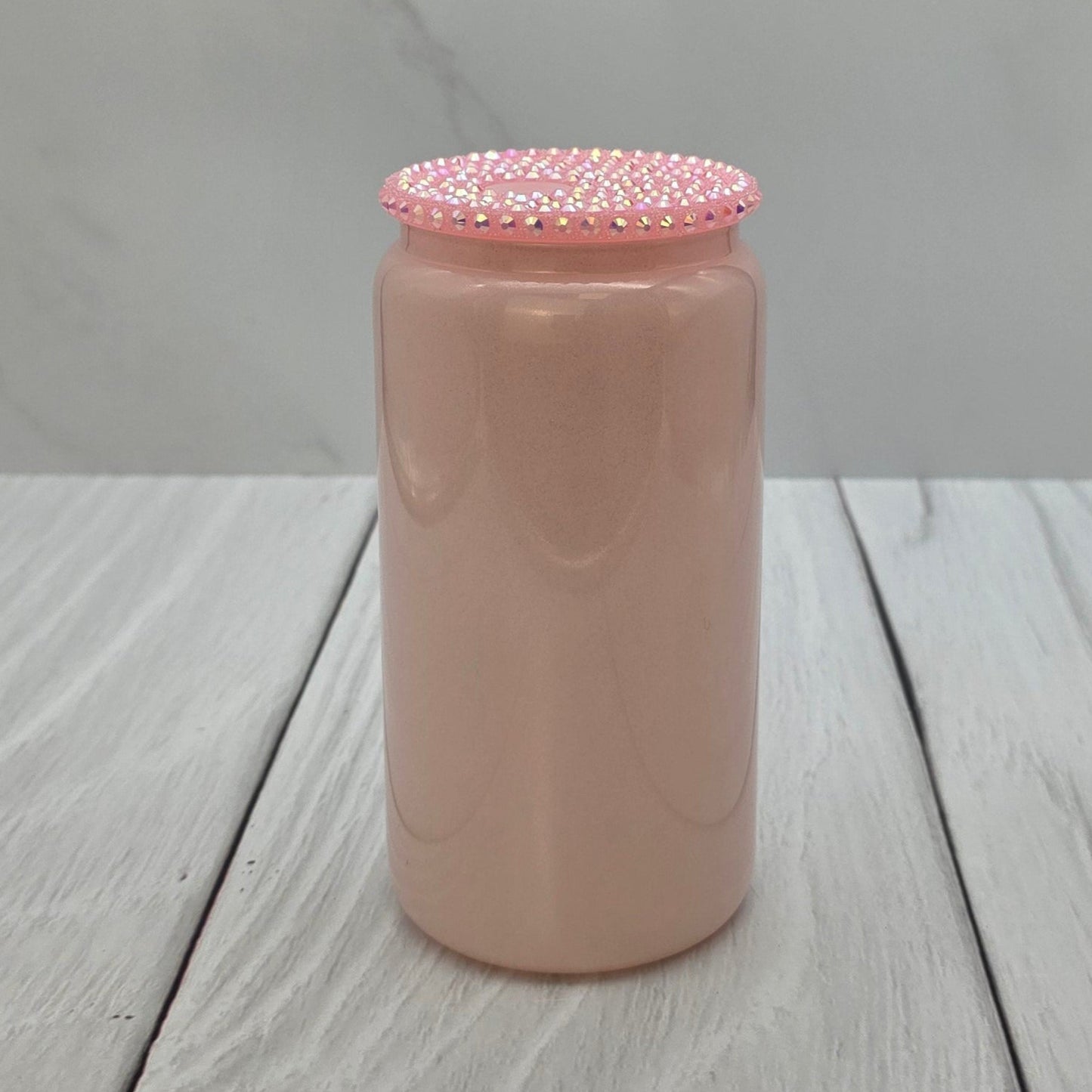 Rhinestone Lid Glass Shimmer Libbey