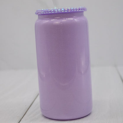 Rhinestone Lid Glass Shimmer Libbey