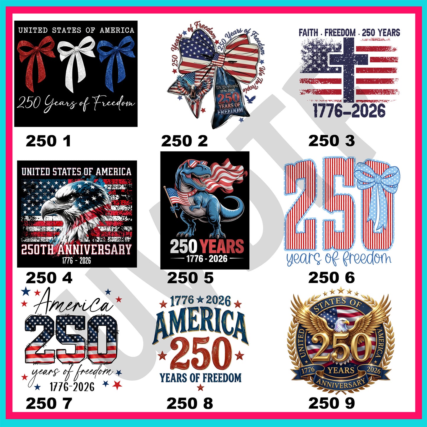 UVDTF 250 Years Old Decals