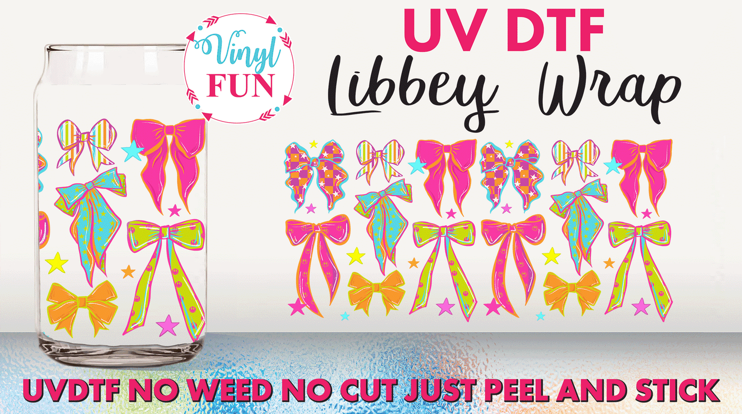 Retro Bows  UVDTF Libbey Glass Wrap - UV270