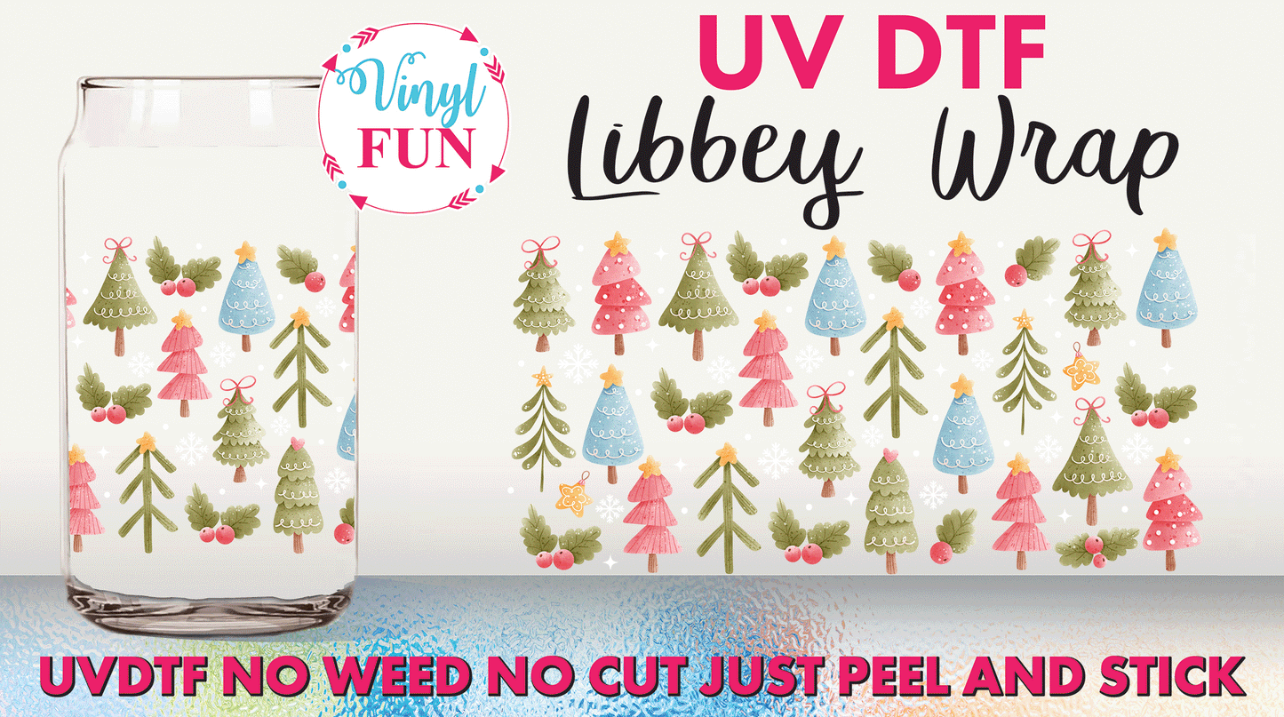 Watercolor Trees UVDTF Libbey Glass Wrap - UV281