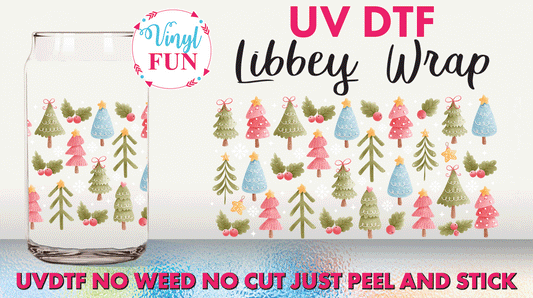 Watercolor Trees UVDTF Libbey Glass Wrap - UV281