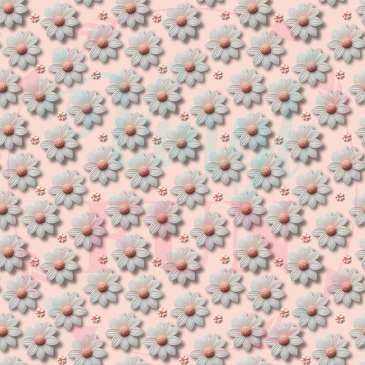 3d Floral Daisies Pattern