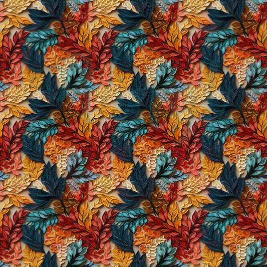 3d Fall Floral Pattern-A12