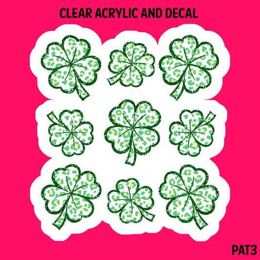 Cute Clovers Acrylic And UVDTF Decal- PAT3