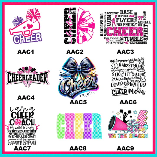 All About Cheer Transfers -For Fabrics