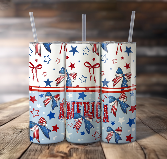 America Bows Wrap For Straight Tumbler - S792