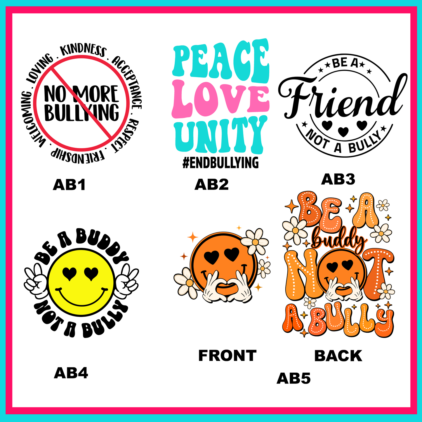 Anti-Bully Transfers-For Fabrics