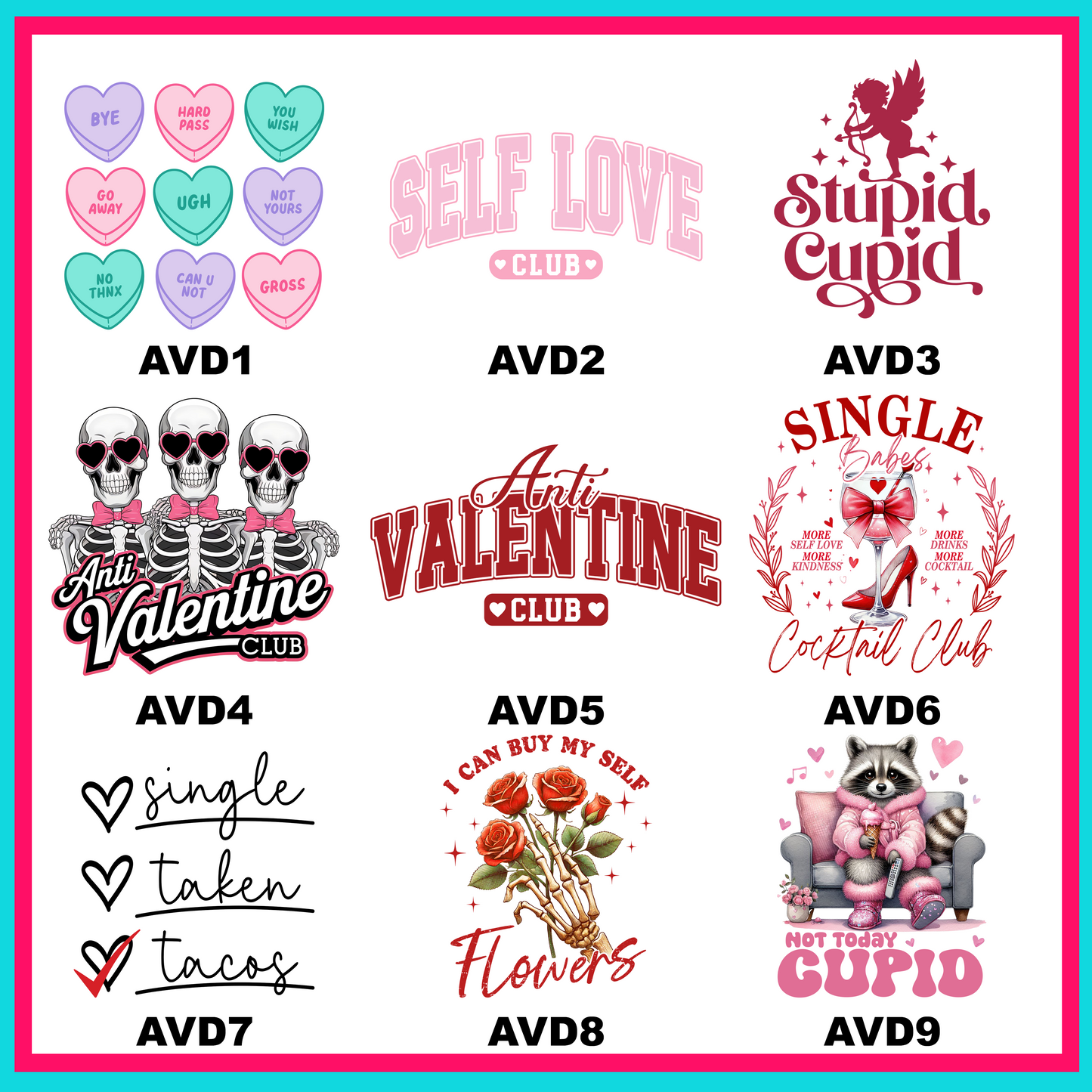 Anti Valentines Day Transfers-For Fabrics