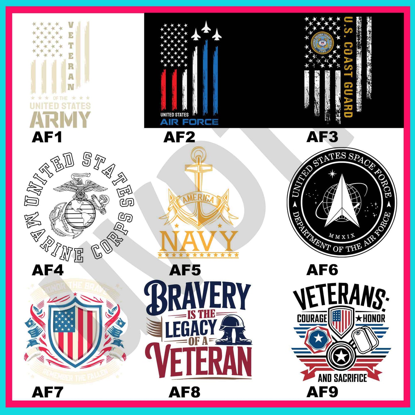 UVDTF Armed Forces Decal-U14