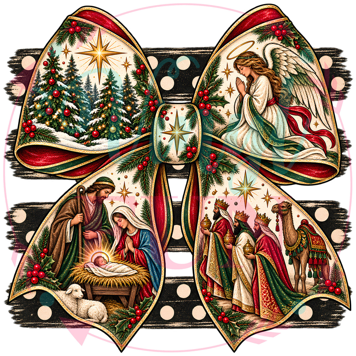 Holiday Bows Transfers - For Fabrics