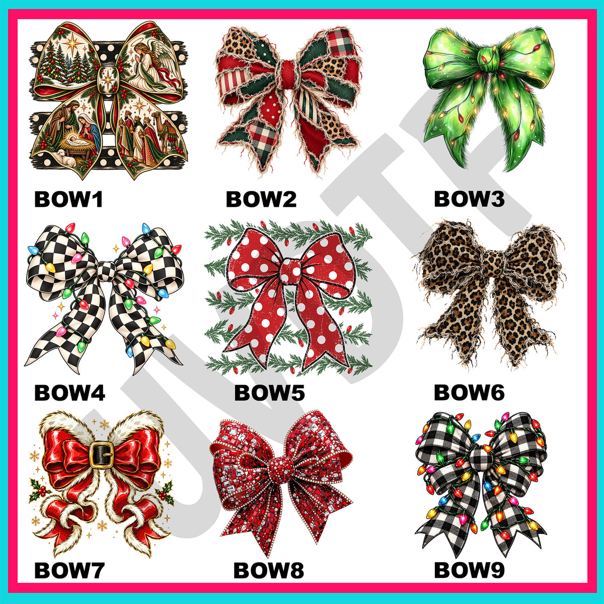UVDTF Holiday Bows