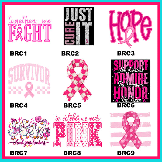 Breast Cancer Transfers - For Fabrics