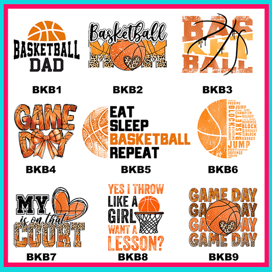 BasketBall Transfers -For Fabrics