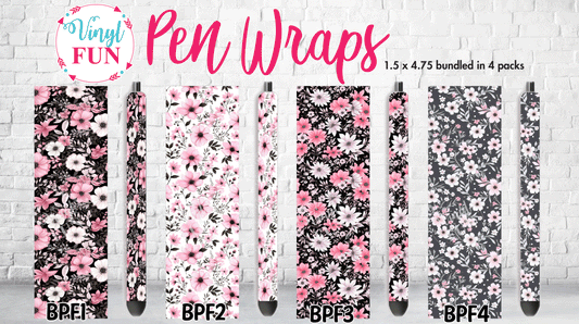 Black & Pink Floral Pen Collection