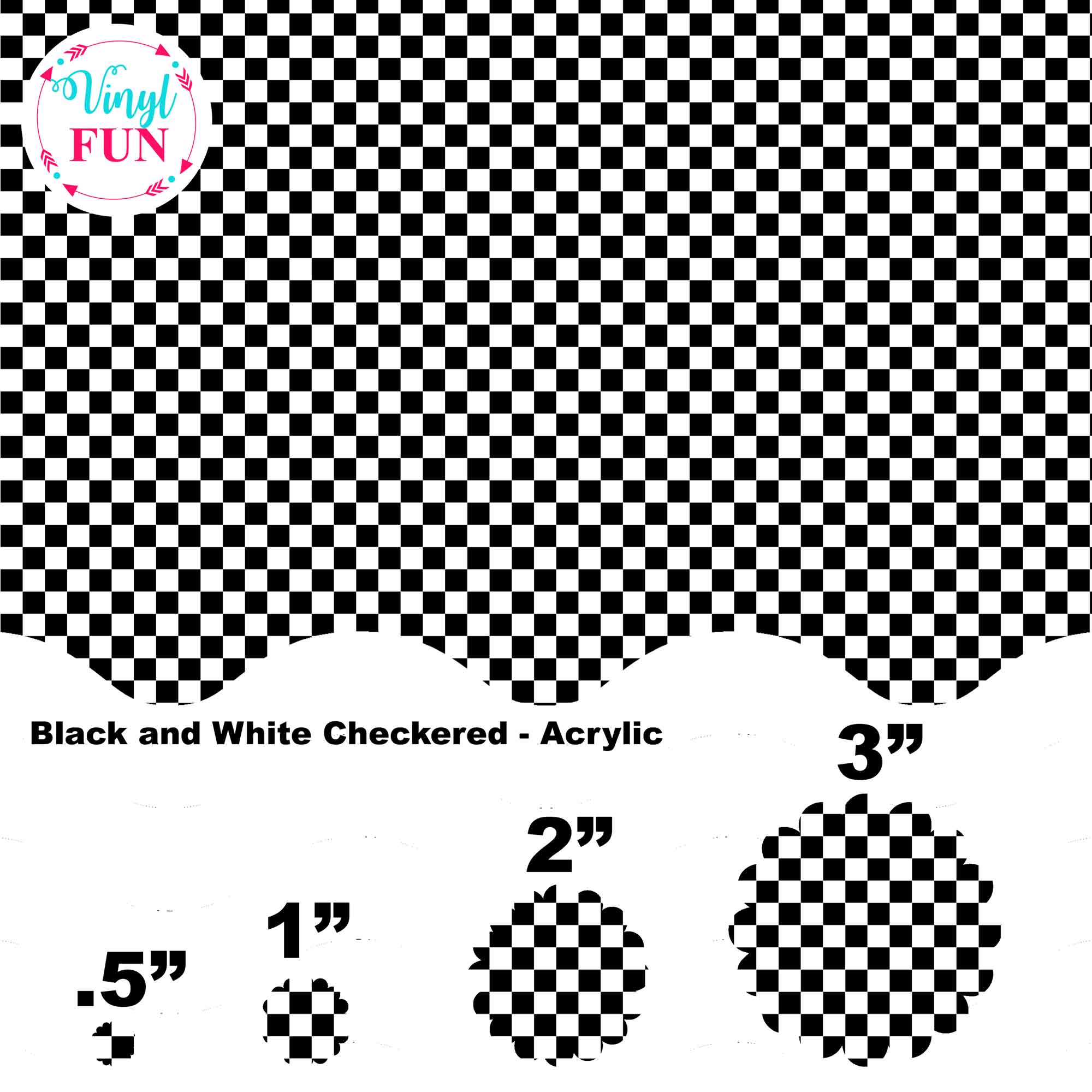 Check Pattern Vinyl Black & White Checkered -Acrylic – Vinyl Fun