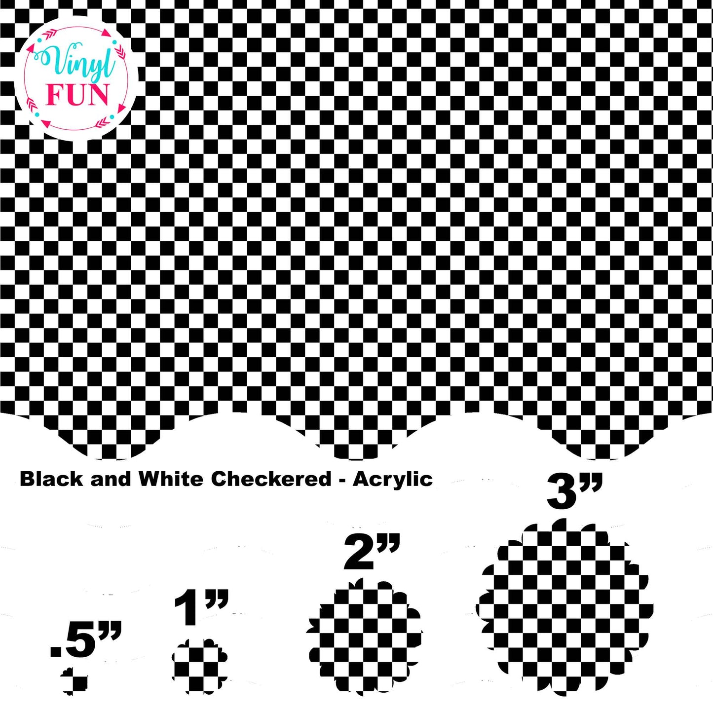 Black & White Checkered -Acrylic