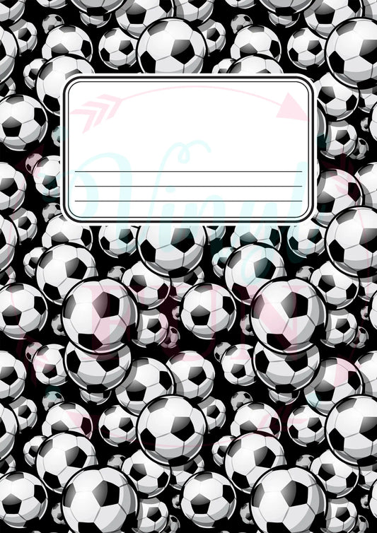 Composition Notebook Cover Transfer Sheets- Black Soccer