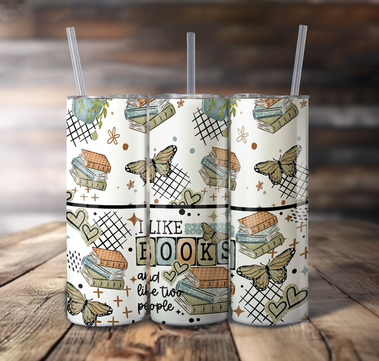 Books And Two People Wrap For Straight Tumbler - S796