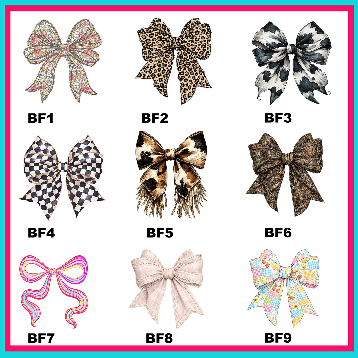 Bow Fun Transfers - For Fabrics