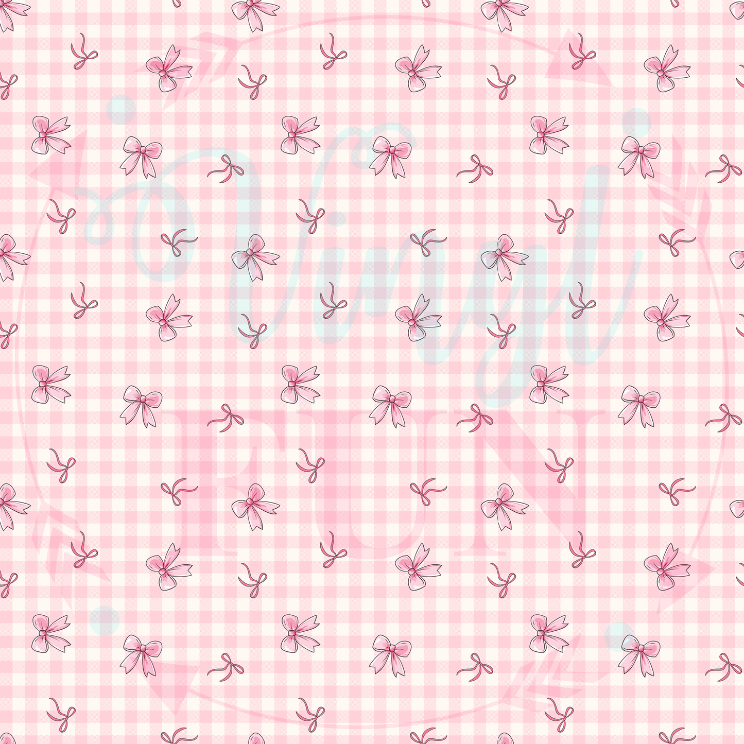 Bows With Pink Plaid Pattern-C4