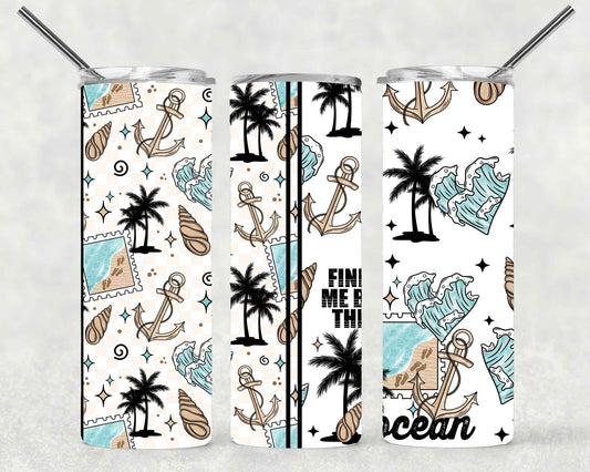 By the Ocean Wrap For Straight Tumbler-S610