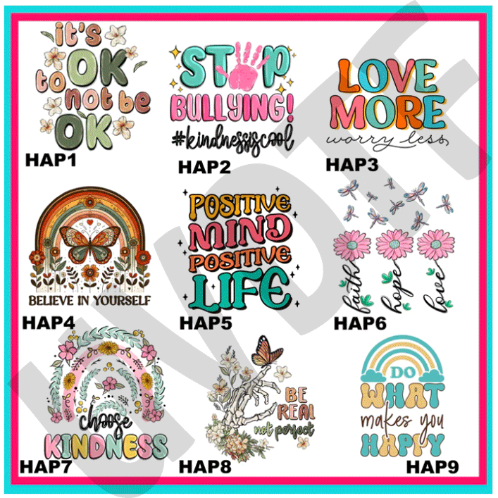 UVDTF Happy Life Decals-U12