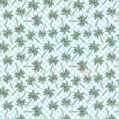 Checkered Palm Trees Pattern-A8