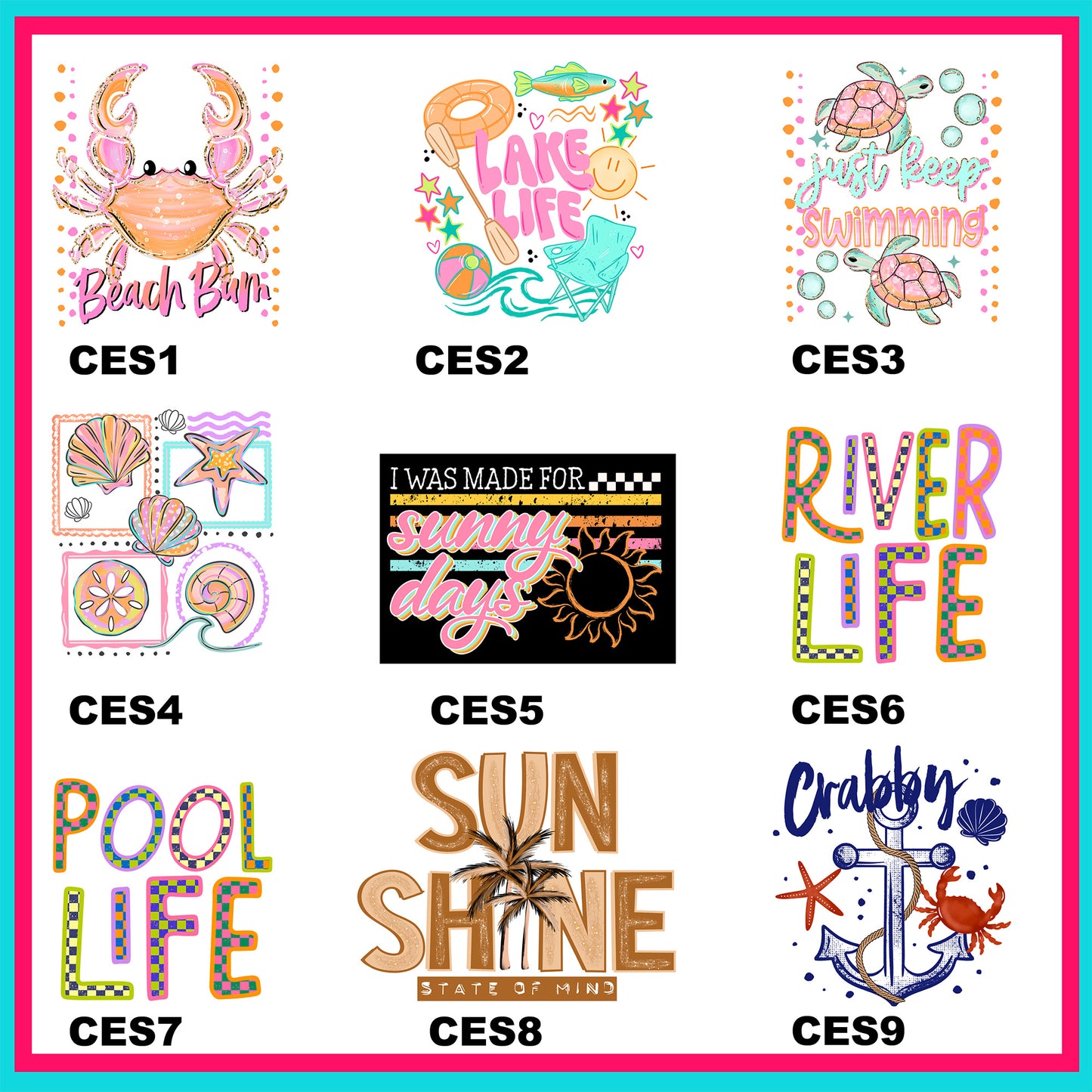 Cerra Summer Transfers - For Fabrics