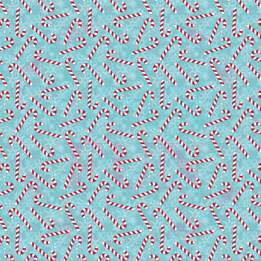 Candy Canes Blue Background