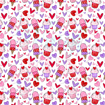 Ice Cream Valentine Pattern