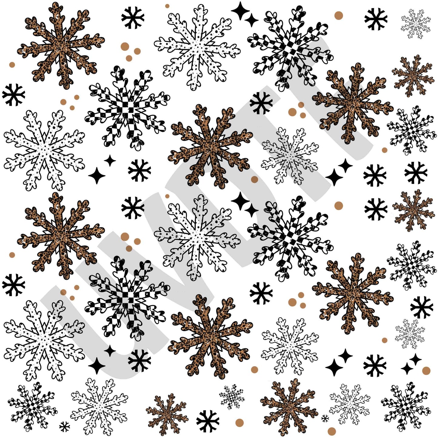 UVDTF Checkered & Leopard Snowflakes Elements