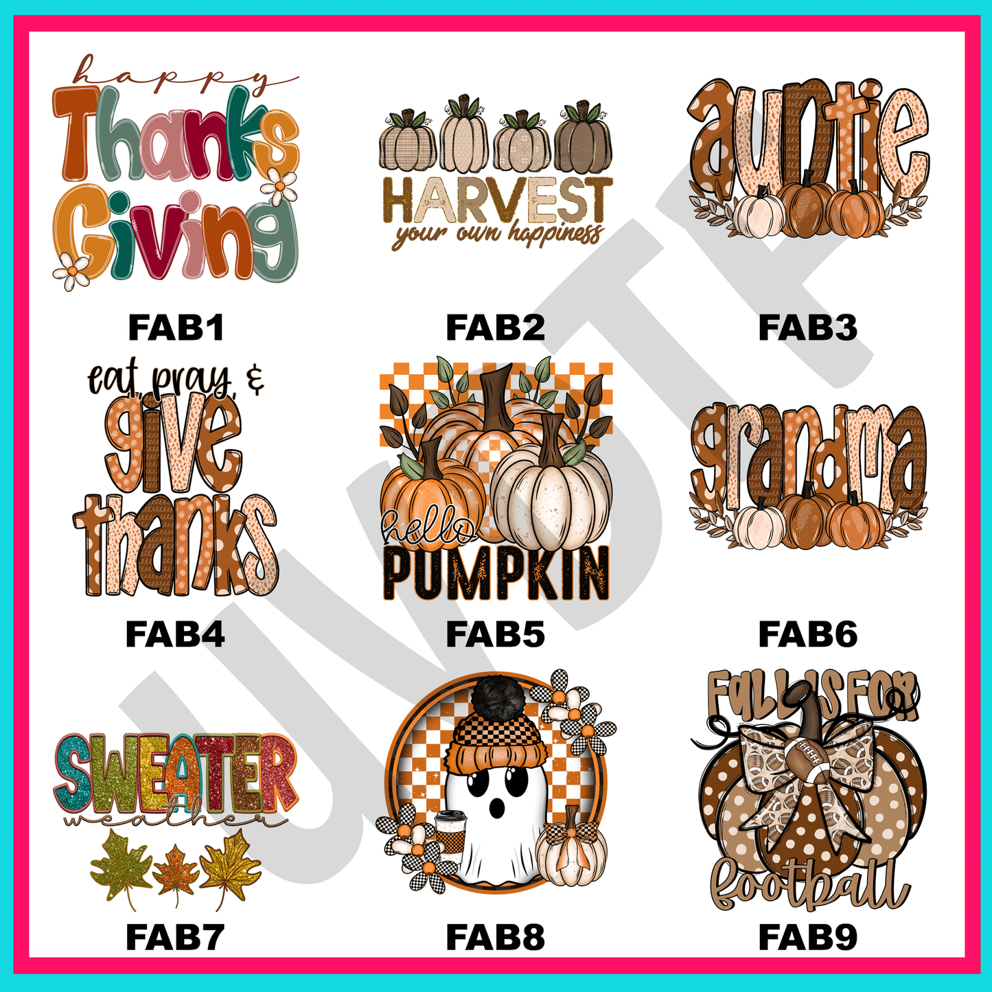 UVDTF Fabulous Fall Decals