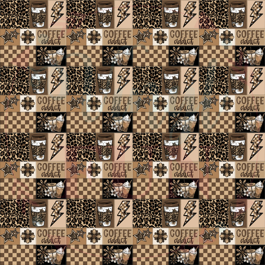 Coffee Addict Patchwork Pattern