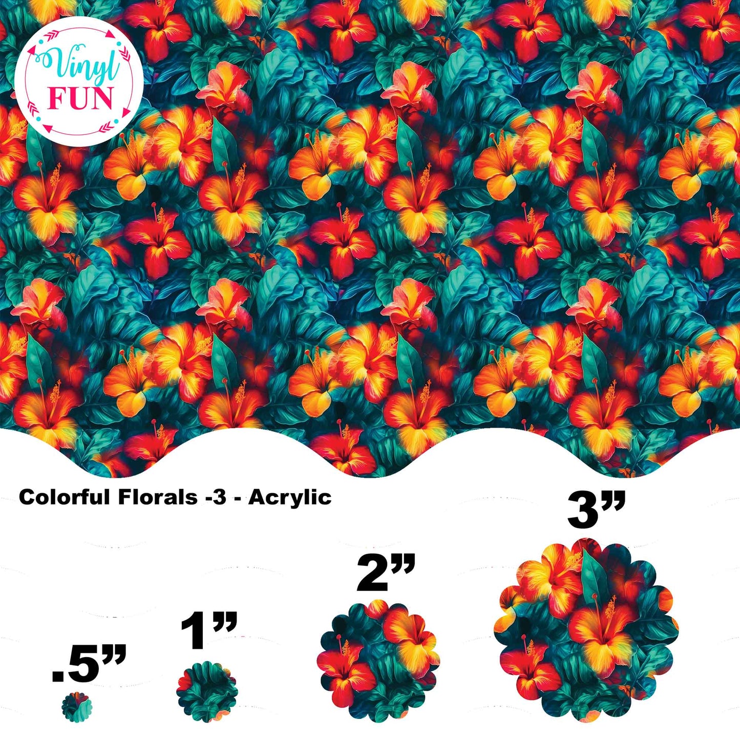 Colorful Florals 3-Acrylic