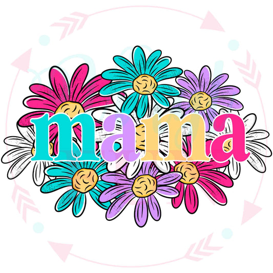 Colorful Flowers Mama Transfer - 85