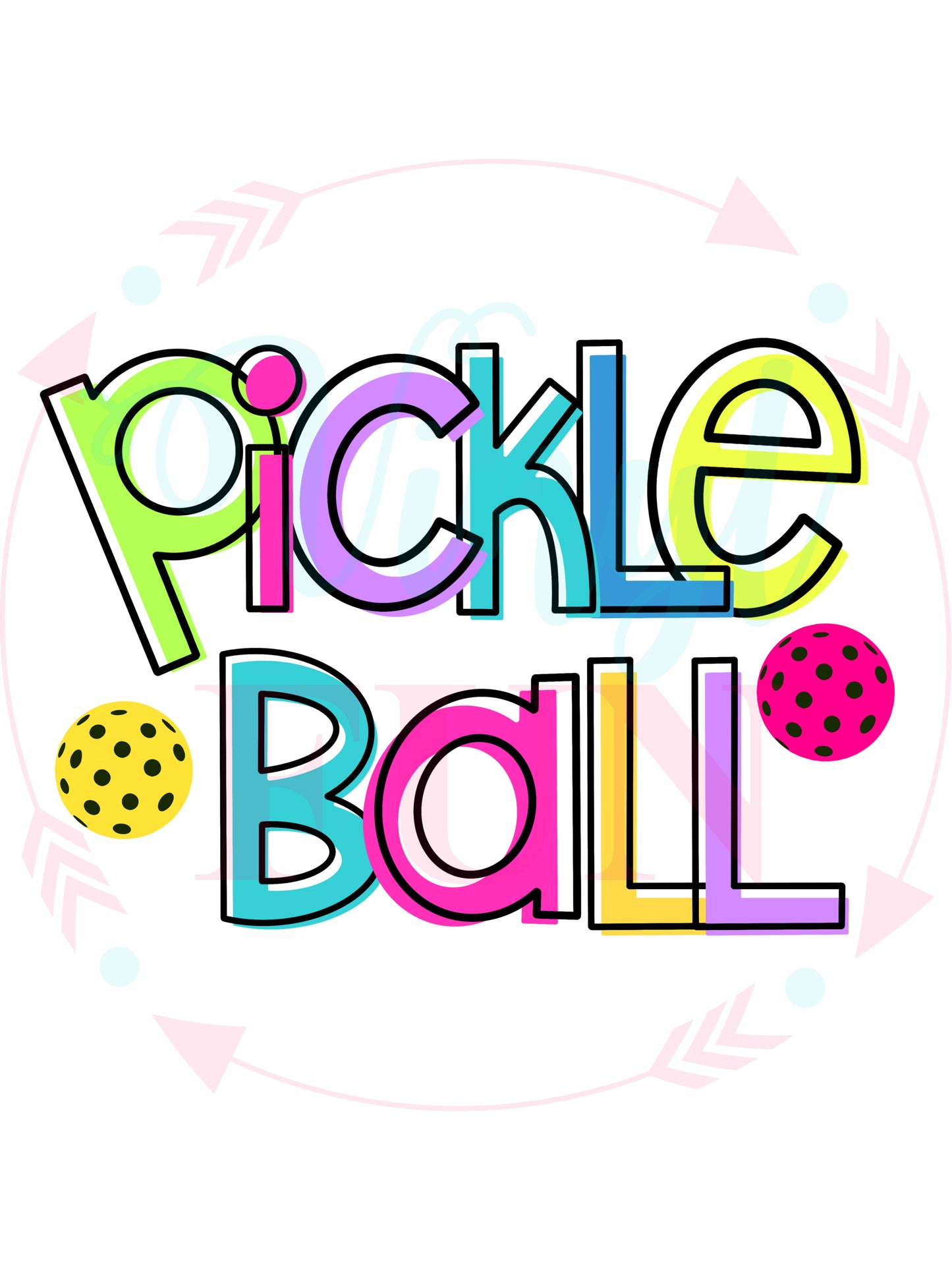 Colorful Pickleball Club Decal-9