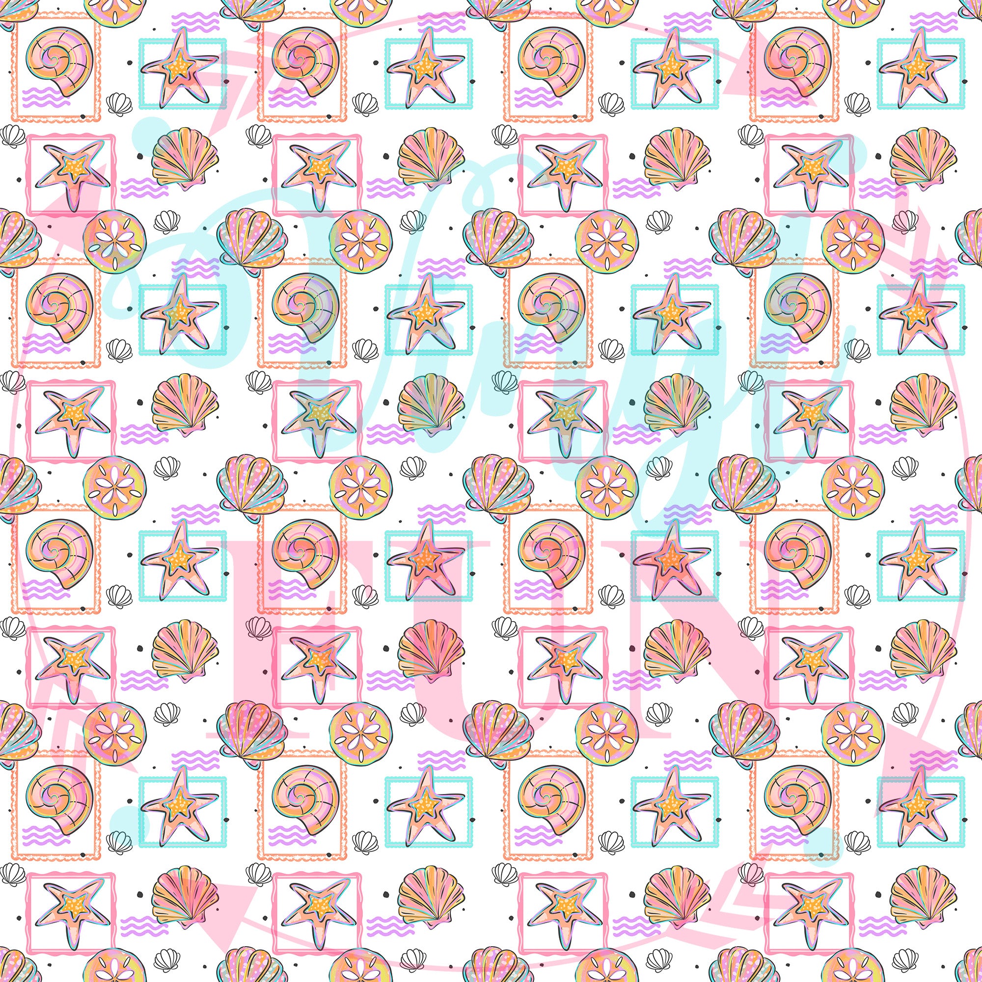Colorful Seashells Pattern-B7 – Vinyl Fun