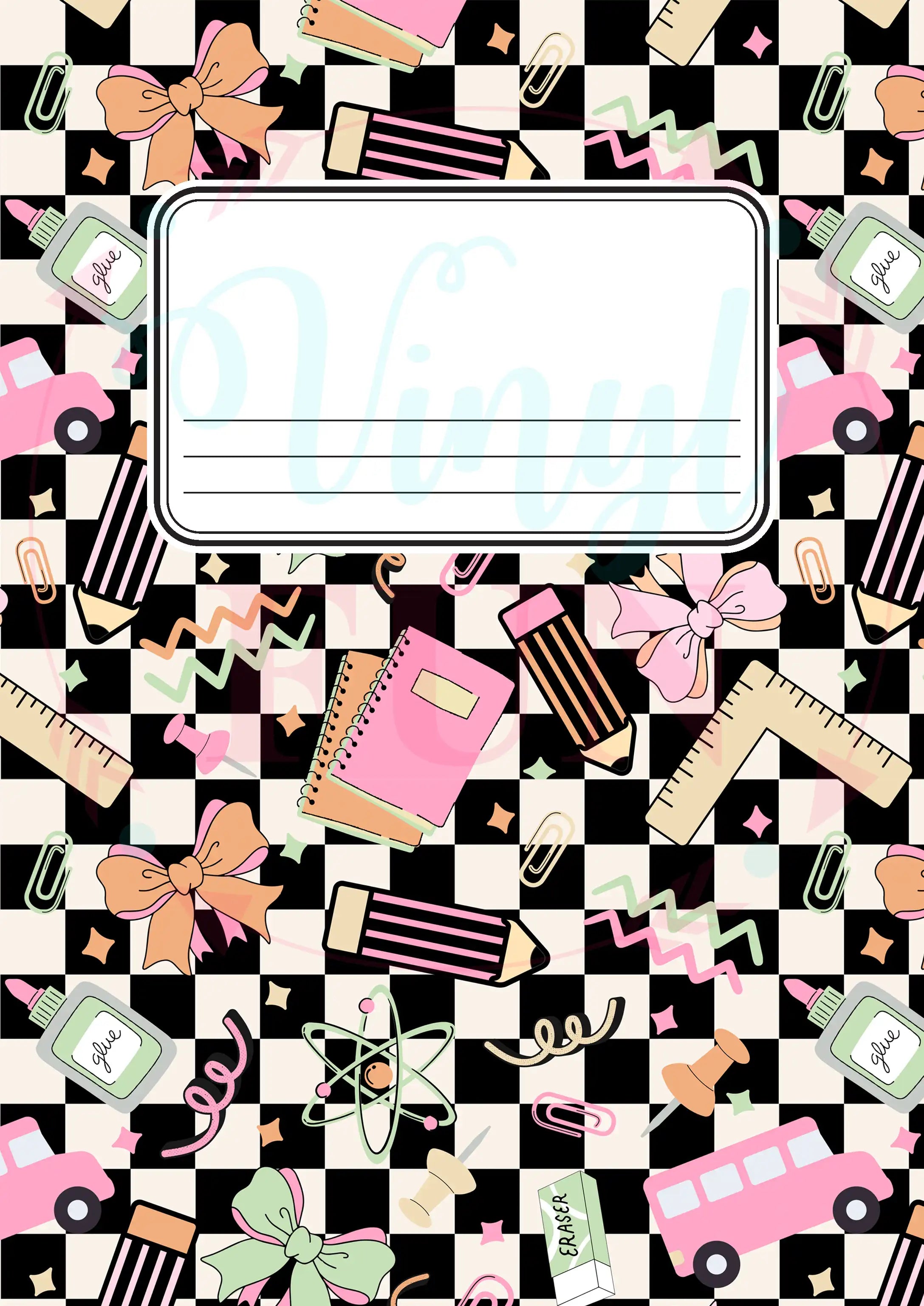 Composition Notebook Cover Transfer Sheets- School Doodle – Vinyl Fun
