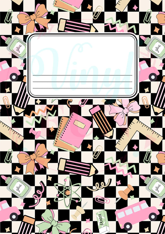 Composition Notebook Cover Transfer Sheets- School Doodle