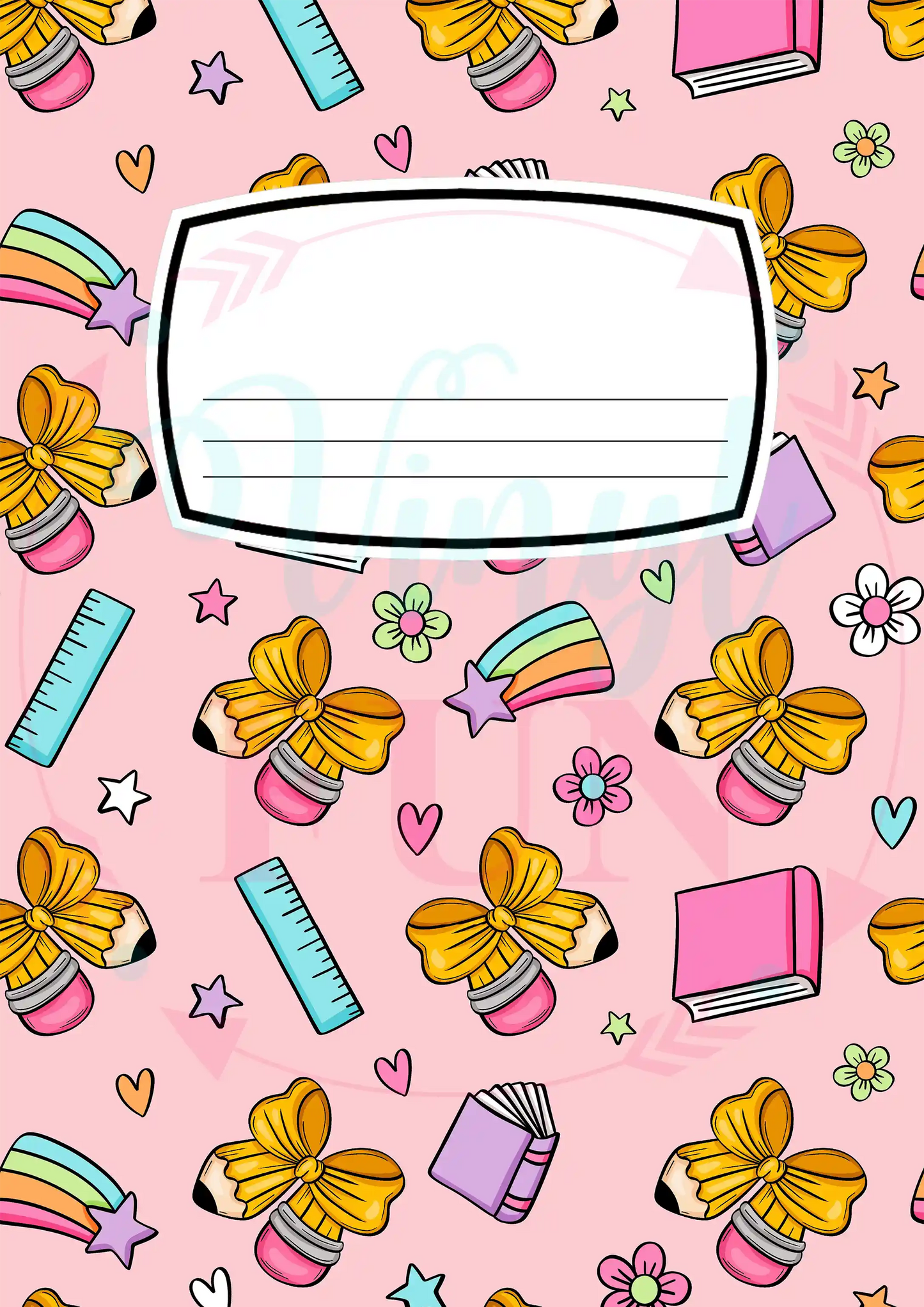 Composition Notebook Cover Transfer Sheet- School Days